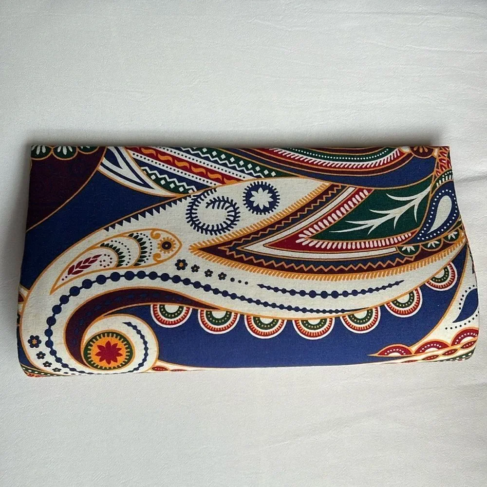 Ethnic African Print Cloth Colorful Paisley Clutch Bag - Picture 4 of 10